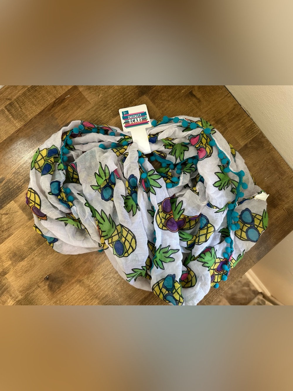 Pineapple Print Infinity Scarf